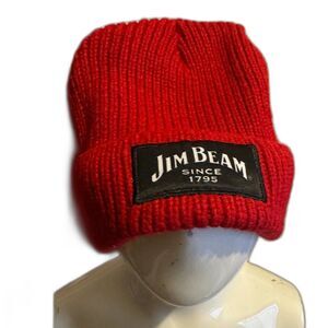 Jim Beam Knitted Beanie One Size Fits Most Red NWOT